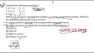 Compiler Design PYQ Gate CS 2015 [upl. by Grenier272]