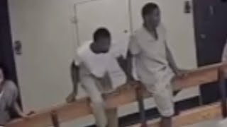 Wooski Jumps Off 2nd Floor To Help His Friend Fat Shawty Fight Rival Blackgate Benzzoe Inside Jail [upl. by Nnyloj]