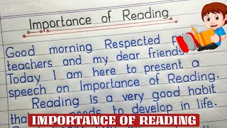 Speech on Importance of Reading  Importance of Reading Books  Reading is a Good Habit [upl. by Krauss]