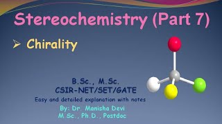 Stereochemistry Part 7 Chirality and its necessary conditions [upl. by Ttereve]