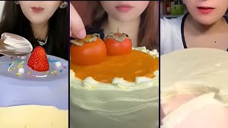 ASMR Cream Cakes Crepe Cake ASMR MUKBANG  ASMR Sounds 🍓 [upl. by Elpmid]