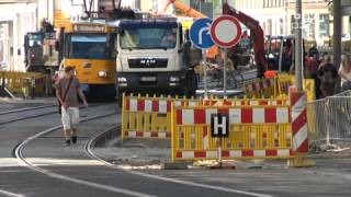 Lützner Straße wieder frei für Straßenbahnen 03092012 [upl. by Aeht186]