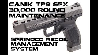 30000 round maintenace Canik TP9SFX Installing the Springco Recoil Management System [upl. by Caren]