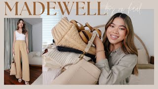 Madewell Summer Try On Haul  Madewell New Arrivals Leather Bags Pants Tanks Shoes and Dresses [upl. by Marvel]