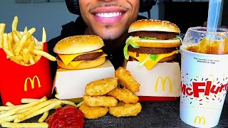 ASMR McDonalds Chicken Nuggets Big Mac Stroopwafel McFLURRY Quarter Pounder Mukbang Jerry Eating [upl. by Attevaj593]