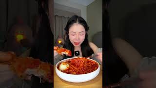 MUKBANG  skewers spicy asmr shorts [upl. by Niatsirt]