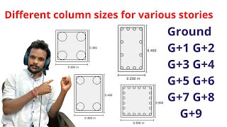 Columns sizes for various floors  building design  civil engineering  youtube  column design [upl. by Liesa761]