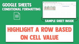 Highlight Entire Row a Color based on Cell Value Google Sheets Conditional Formatting Excel [upl. by Nawoj393]