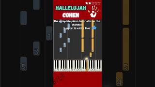 HALLELUJAH by Cohen  EASY PIANO TUTORIAL [upl. by Groot427]