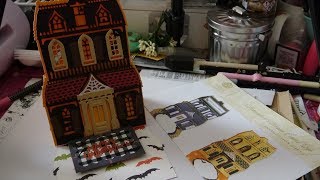 Anna Griffin Haunted House Easel Card Dies Tutorial amp Review Very Cute [upl. by Arres]