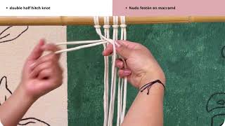 NUDOS DE MACRAME BASICOS PARA SILLA COLGANTE hanging chair macrame knots  macrame knot diy [upl. by Isyad979]