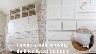 Ad DIY Faux Built In Storage Wall Ikea Hemnes And Kallax Hack [upl. by Divd]