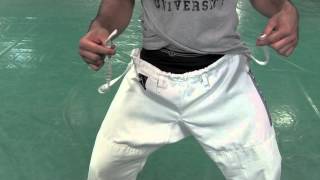 How to Tie Your JiuJitsu Pants w Rener Gracie [upl. by Ekud]