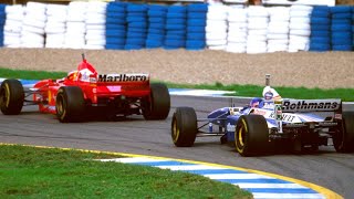 Formula 1 1997 Jerez Onboard Villeneuve Chasing Schumacher [upl. by Zoellick]