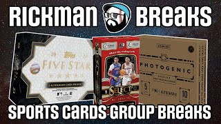 💥 CASE HIT GALORE 💥 Monday Night Rickman LIVE Group Breaks  NBA 🏀 MLB ⚾️ FIVE ⭐️ [upl. by Yellat]