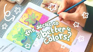 how to get better colors with gouache ✿ paint with me pt1 [upl. by Atileda]