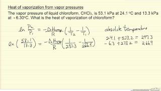 Heat of Vaporization from Vapor Pressure Example [upl. by Yalhsa]