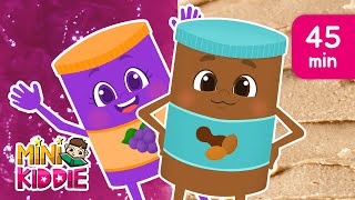 Peanut Butter amp Jelly  and More Kids Songs  Nursery Rhymes with Lyrics  Mini Kiddie  45 min [upl. by Llieno592]