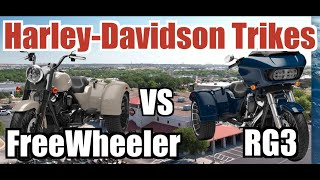 🏍️ Harley Trike Showdown 24 Road Glide 3 vs23 FreeWheeler  Ultimate ThreeWheel Comparison [upl. by Nosro]