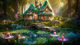 Enchanting Fairy Cottage in the Middle of the Forest  Music amp Ambience 🌺🍄✨ [upl. by Shirline]