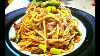 Spaghetti With Chorizo and Asparagus Easy Spaghetti Recipe [upl. by Tavy]