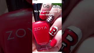 My Rutgers nailsssss ❤️🤍❤️🤍yt preppy trendy nails nailart rutgers rutgersfootball [upl. by Zampardi929]