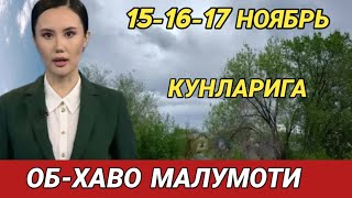 151617 НОЯБРЬ КУНЛАРИ УЧУН ОБ ХАВО МАЛУМОТИ ob havo [upl. by Jannel]