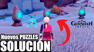 COMO RESOLVER LOS NUEVOS PUZZLES de PIEDRAS con RUNAS de LA 34  Genshin Impact [upl. by Otaner]