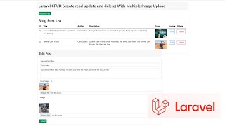 Laravel CRUD create read update and delete With Multiple Image Upload [upl. by Hilde762]