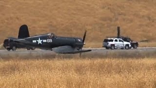 RC F4U Corsair amp Spitfire very low passes at SCCMAS air show 2013 [upl. by Wisnicki606]