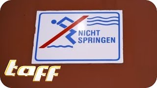 WARUM darf man NICHT vom BECKENRAND SPRINGEN Was darf man alles im Hallenbad  taff  ProSieben [upl. by Noby]