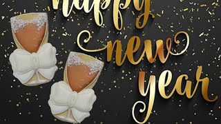 New Year Champagne glass sugar cookies How to [upl. by Evans]