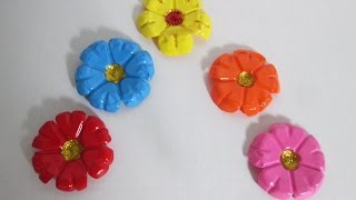 COMO HACER FLORES CON BOTELLAS DE PLASTICO RECICLADAS MANUALIDADES PRACTIKO [upl. by Sidoma]