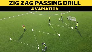 Zig Zag Passing Drill  4 Variation  U11 U12 U13 [upl. by Arabela]