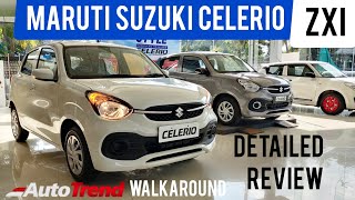 Maruti Suzuki Celerio ZXI  Most Detailed Walkaround Review  Arctic White Colour [upl. by Ellenuahs414]