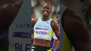 St Lucias Julien Alfred wins historic gold for her nation [upl. by Goldstein]