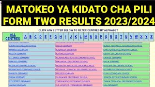 MATOKEO YA KIDATO CHA PILI 2023 FTNA RESULTS FORM TWO 202324 [upl. by Dloreg]