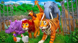 The Great Zoo Escape Forest Wild Animals vs Gorilla Trap  Animal Revolt Battles  Funny Animals [upl. by Neyuq]