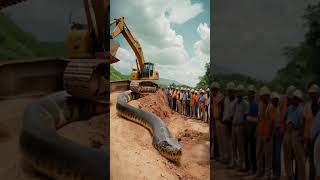 Wow Amazing  Excavator giant catches anaconda snake short snake snakevideo anaconda amazing [upl. by Enyrhtac]