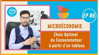 CAFE ECO EP 06 Microéconomie S1 Choix Optimal du Consommateur à partir dun tableau Darija [upl. by Nama]