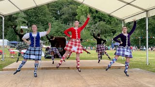 Highland Fling Scottish dance competition during 2023 Drumtochty Highland Games in Scotland [upl. by Aldous]