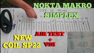 Nokta makro simplex sp22 new coil Air test [upl. by Mihe]