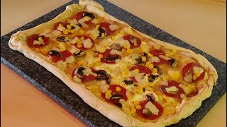 Rezept Pizzateig selber machen schnell ohne Hefe arbeiten [upl. by Alemap828]