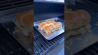 Hawaiian Roll Pulled Pork Sliders 🔥 bbqrecipes smokedbbq [upl. by Yenruogis]