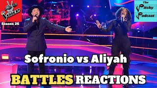 NBCs The Voice Season 26 Battles REACTIONS Sofronio vs Aliyah [upl. by Welles]