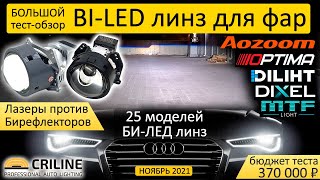 Выбираем БИЛЕД линзы для фар Тестобзор 25 модулей BiLED Aozoom MTF Dixel Optima Hella [upl. by Ytissac]