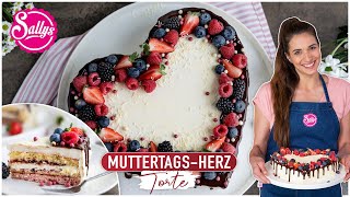 MuttertagsRezept Herztorte  schnelles Backen  Sallys Welt [upl. by Gilletta440]