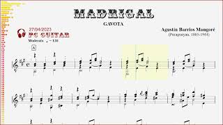 Agustín Barrios Madrigal Gavota guitar demo [upl. by Moriyama]