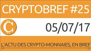 cryptobref 25  05072017  lactu des cryptomonnaies en bref  enregistré vers 16h30 [upl. by Ellened763]