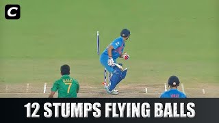 12 Stumps Flying Crazy Deliveries In Cricket [upl. by Suvart]